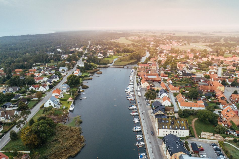 dronepicture over Ahus in Skåne